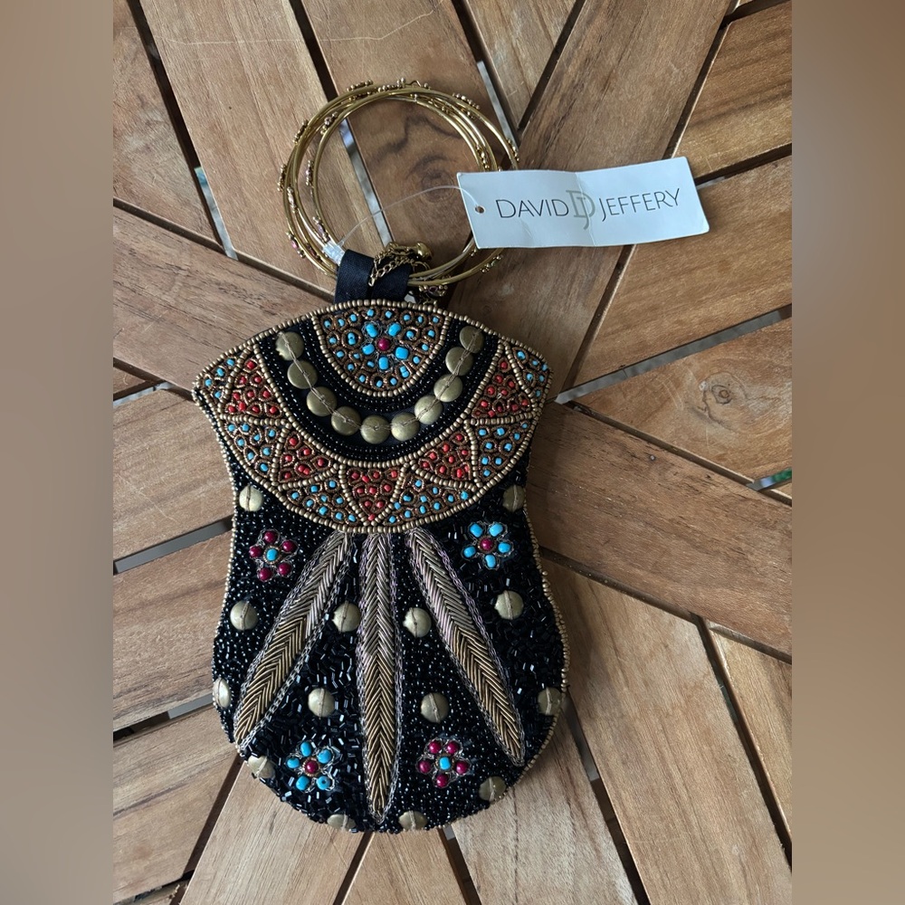 NWT David Jeffery Special Occasion Cellphone Beaded Bag